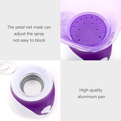 Facial Steamer | Professional Steam Inhaler for Face Sauna Mask | Moisturizer for Sinuses with Aroma Diffuser | Beauty and Care (Purple) Image
