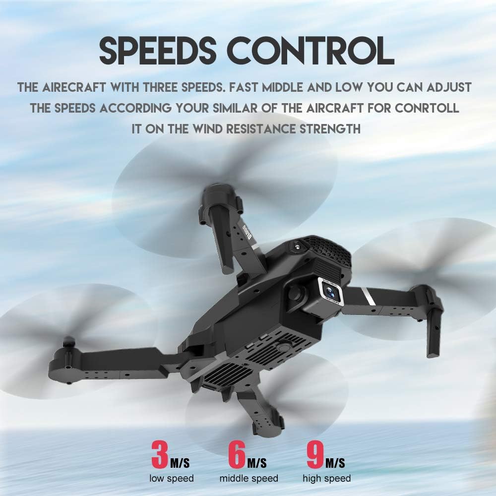 8K Foldable Mini Drone - Dual Camera, WiFi FPV, Gesture Control, Android/iOS Compatible with Carry Case (Black) Image