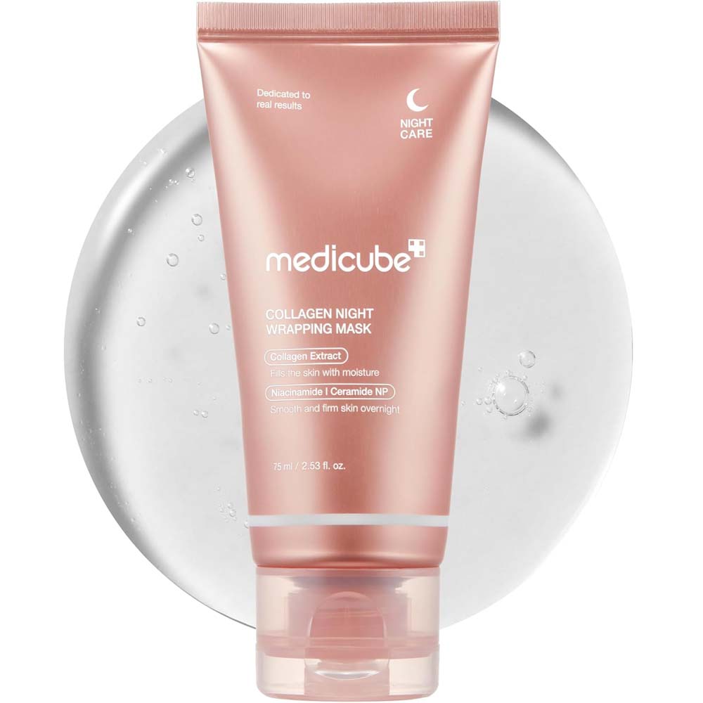 Medicube Collagen Overnight Wrapping Peel Off Mask. Hydrating & firming sleep mask for sagging & dull skin. 2.53 fl.oz. Image