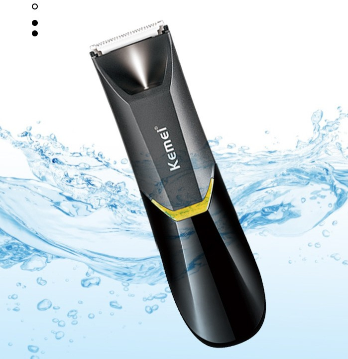 Kemei KM-3208 Professional Body Hair Trimmer. LED light, USB charging, waterproof for precise men & women intimate shaving. Image