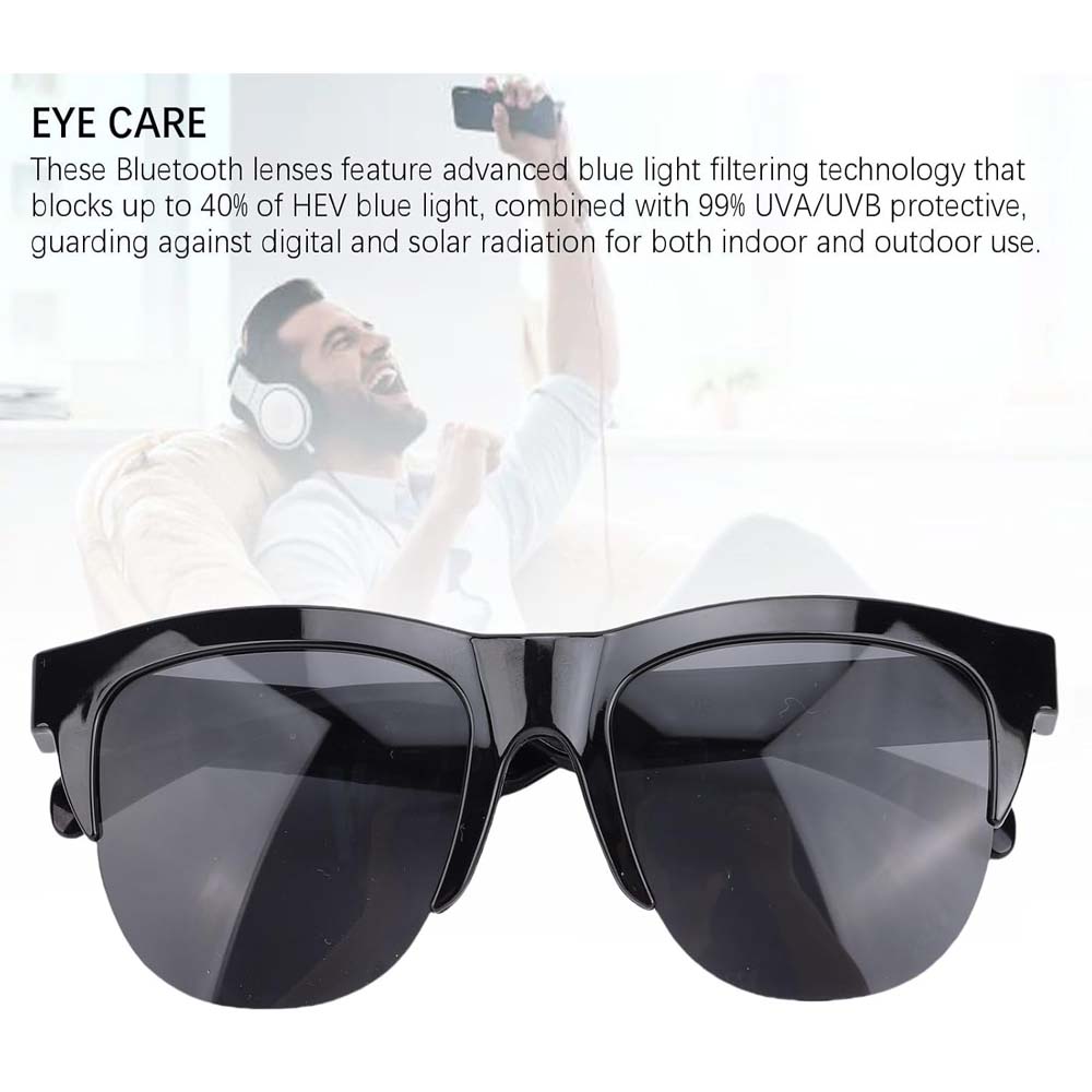 F06 Smart Glasses - Bluetooth 5.4 Audio Sunglasses w/ Speaker, Blue Light Filter, Voice Control & IP54 Waterproof for Music/Calls Image