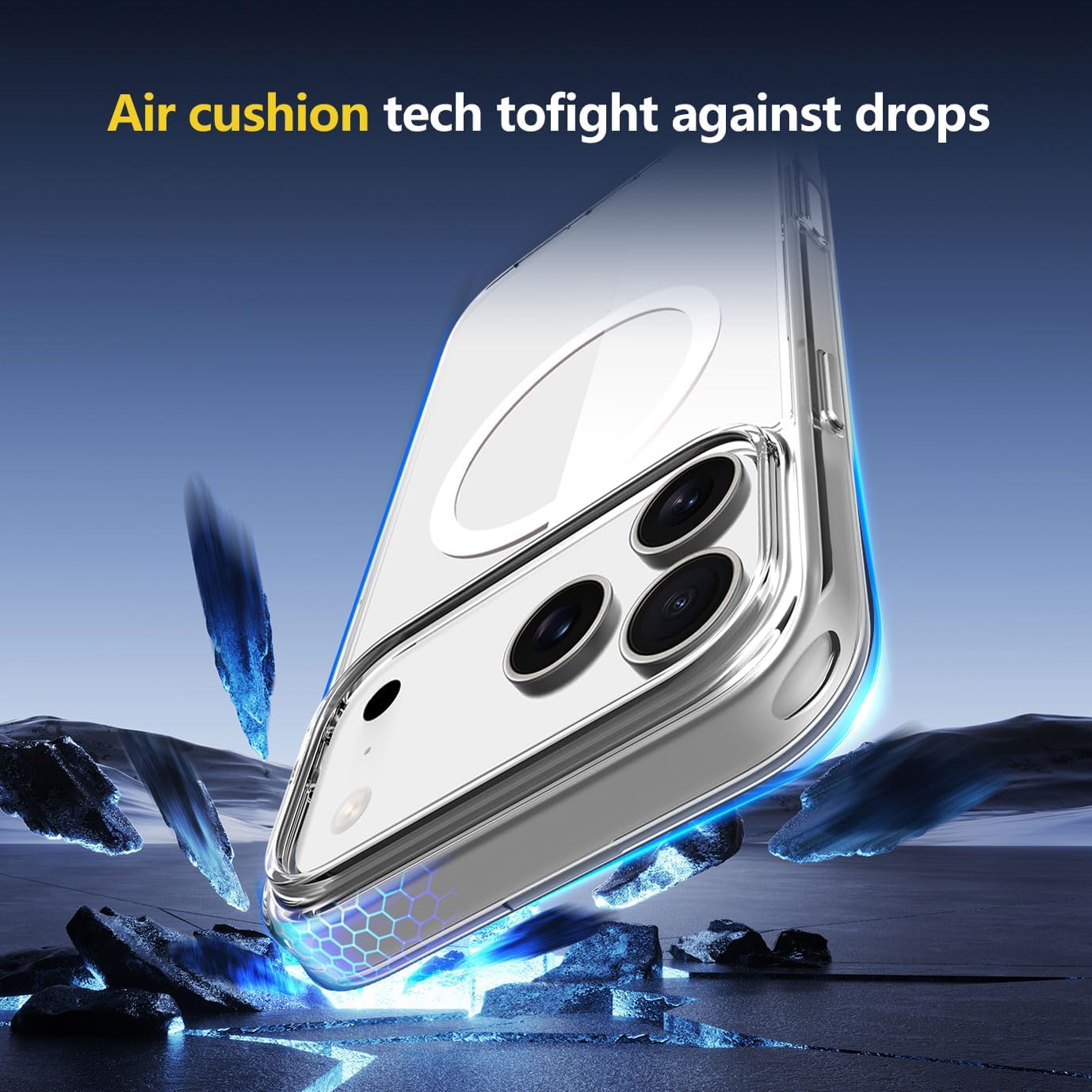 Magnetic Clear Case for iPhone 17 Pro Max - MagSafe Compatible, Anti-Yellowing Slim Silicone TPU Bumper, Shockproof Protection Image