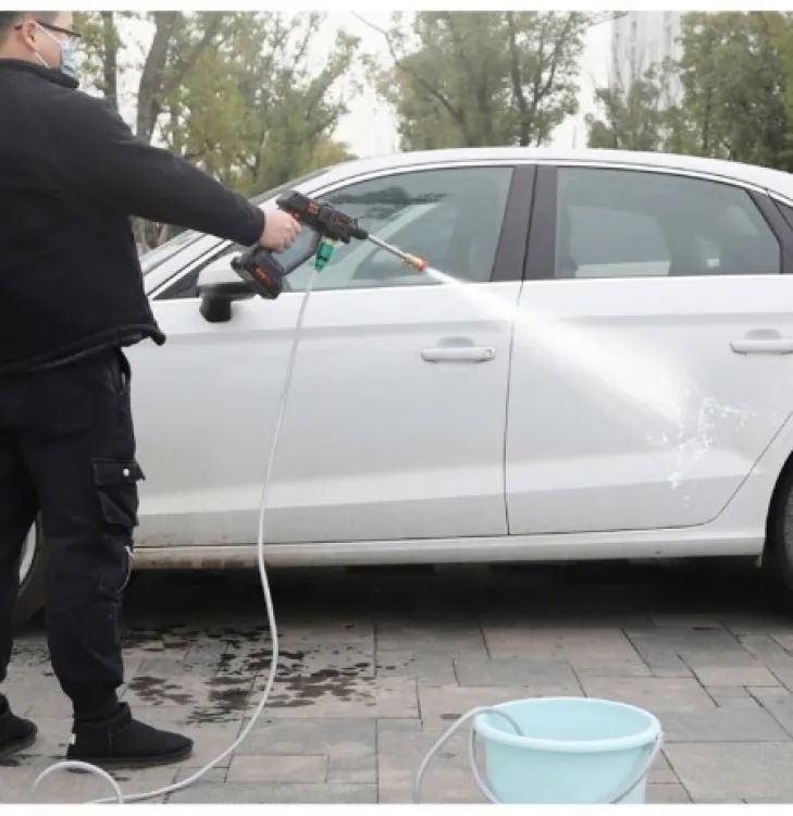 Heavy Duty Cordless Portable Battery Washer | High-Pressure Washer for Solar Panels, AC, and Car Services | 2800W, 45 Bar, 2 Battery Kit Image