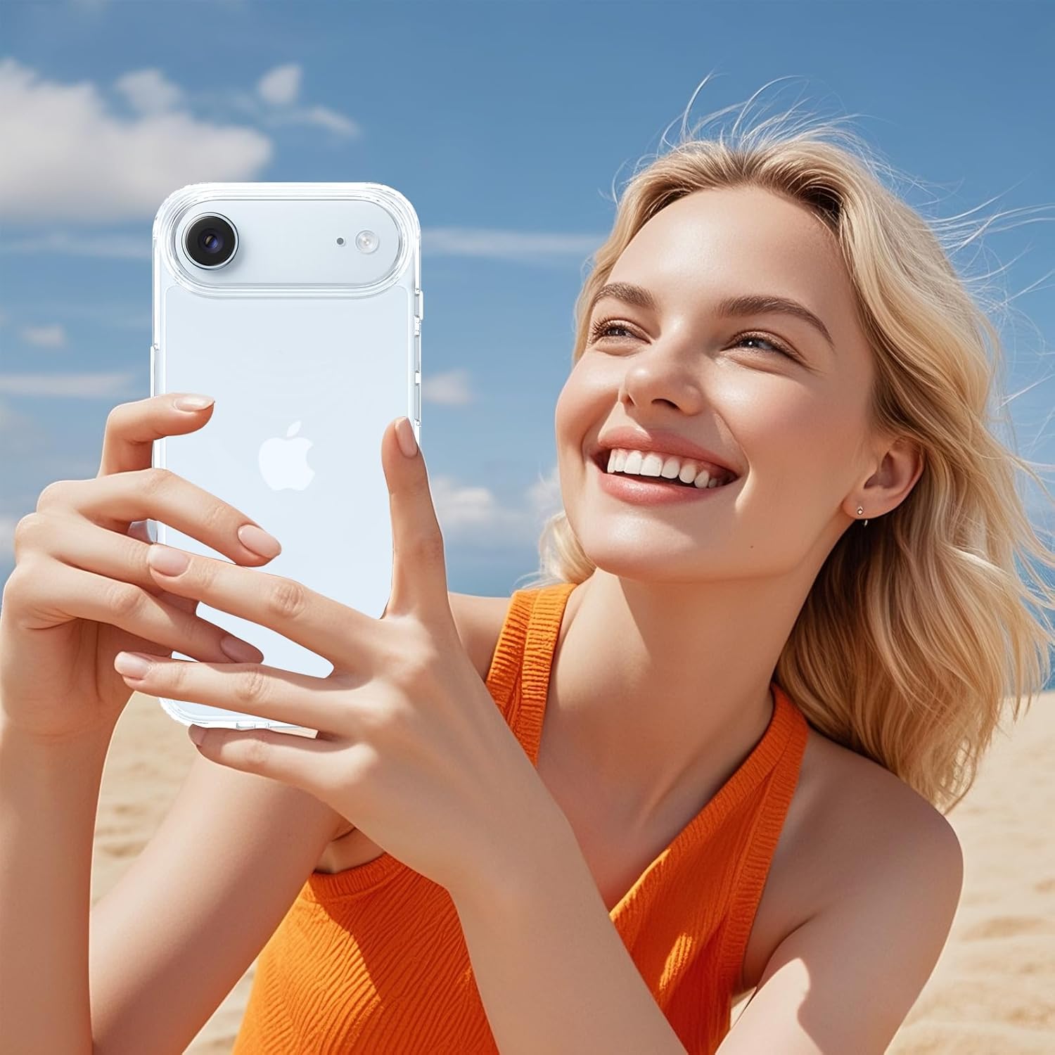 Crystal Clear Case for iPhone 17 Air 6.5" (2025) - Anti-Yellowing Hard Back, Slim Shockproof Bumper, Wireless Charging Compatible Image