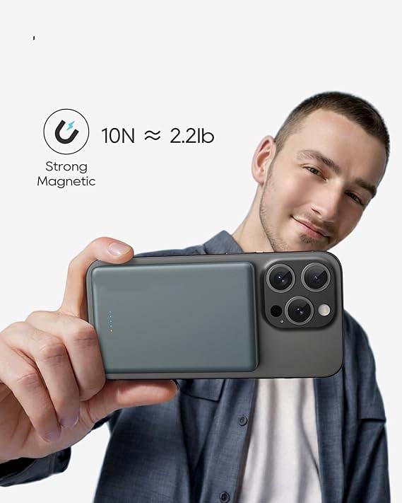 MagSafe External Battery – 5000mAh Magnetic Wireless Fast Charge Portable Charger Image