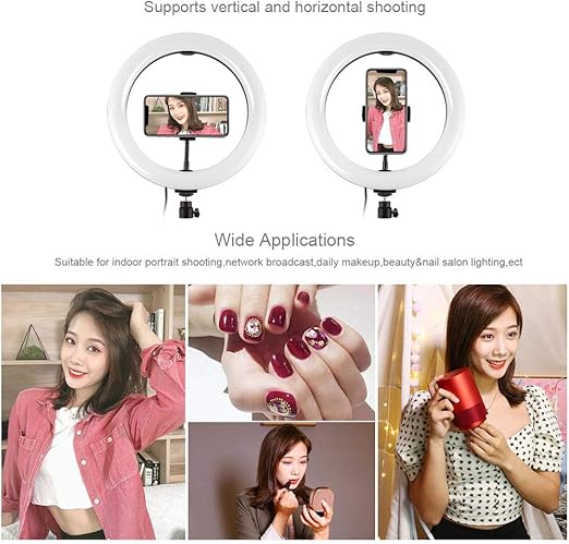 MJ33 RGB LED Soft Ring Light | 26CM Adjustable Ring Light with Phone Holder | Ideal for Video Recording, Photography, and Live Streaming Image