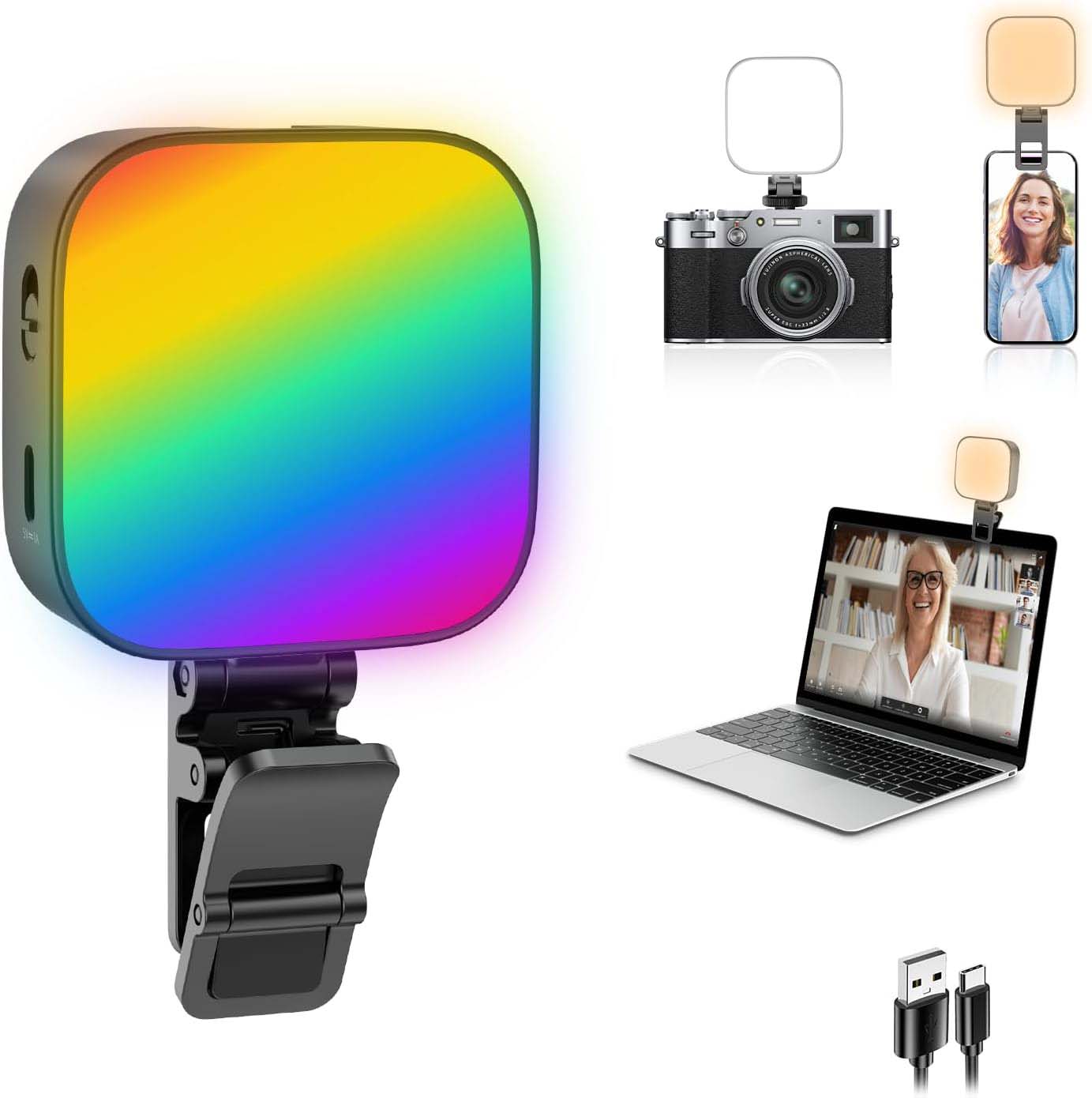 U80 Pro RGB LED Photography Light - 3000K-99000K Color Temp, Magnetic Mount, Rechargeable for Mobile & Camera Videos Image