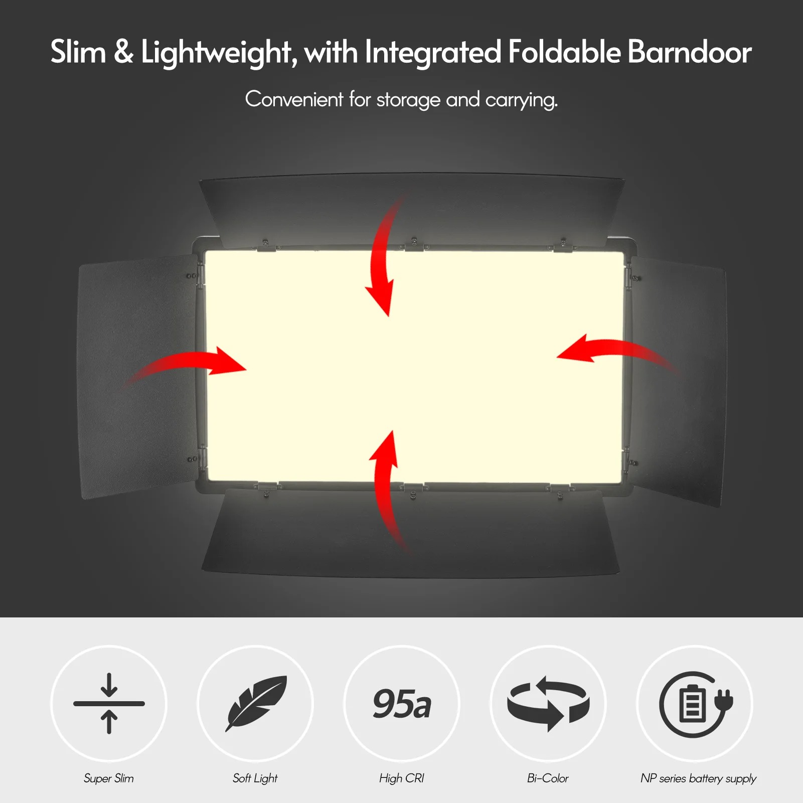 LED-800 LED Video Light – Professional Photography Light Panel for Studio and On-Location Shooting Image