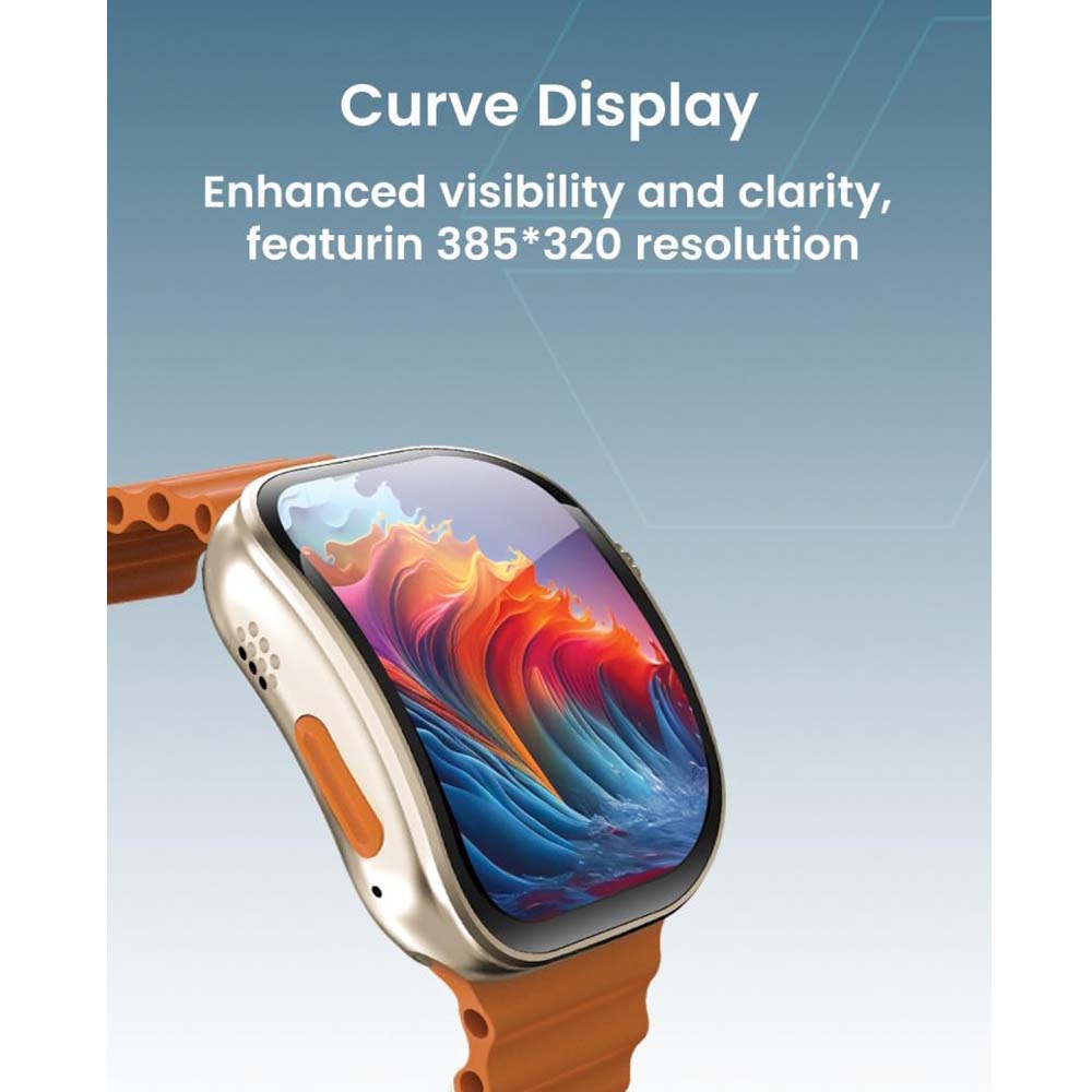 TC41 Curve Smartwatch - 2.01" AMOLED, GPT AI, Bluetooth Calls, Wireless Charging, IP68, Fitness Tracker (Orange) Image