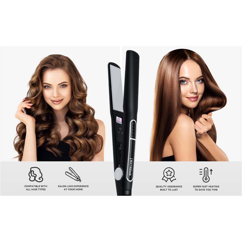 Extreme 480°F Hair Straightener - Professional Titanium Flat Iron with Digital Display & Fast Heat-Up Image