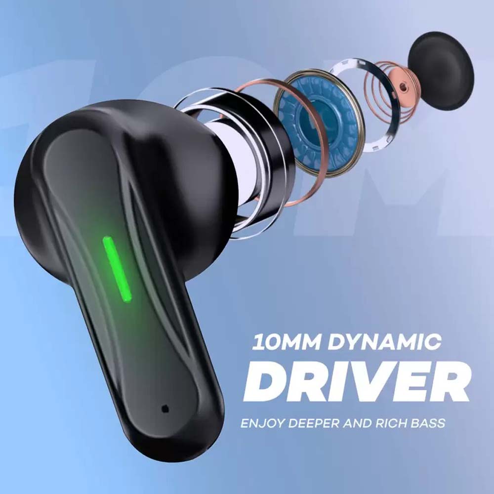 TWS Wireless Earbuds with ENC, V5.1 Bluetooth, Clear Call Effect, HD Sound, Long Battery Life, Sensitive Touch, Short Ear Handle Design, Type-C Image