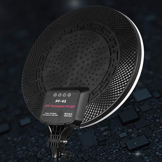 PF-45 Photography Light: 18-inch 60W High Brightness Circular Fill Light for Professional Streaming and Beauty Enhancements Image
