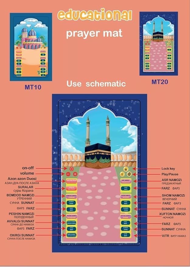 Islamic Electronic Smart Prayer Mat for Kids – Engaging Interactive Learning in 10 Languages Image