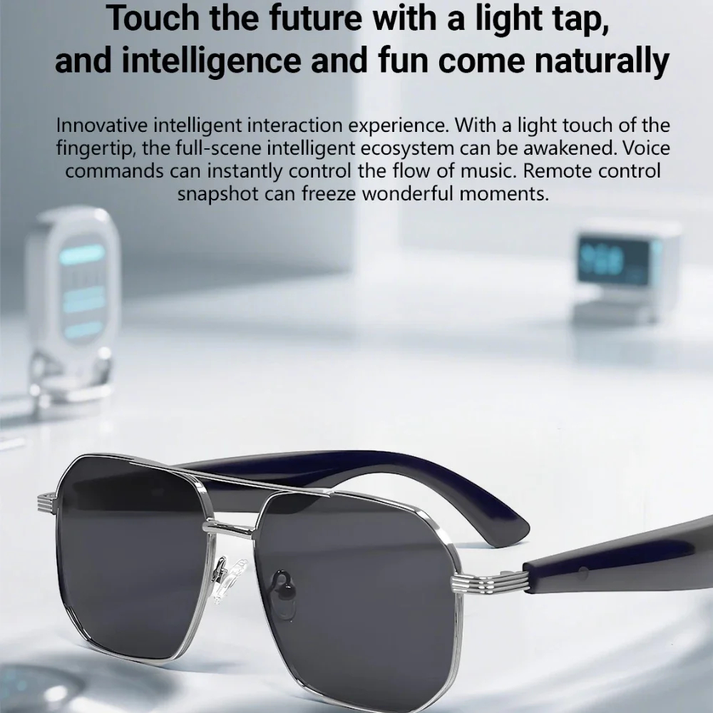 GY500 AI Sports Sunglasses - Wireless Translation, Music & Voice Control, Waterproof for Outdoor Activities Image