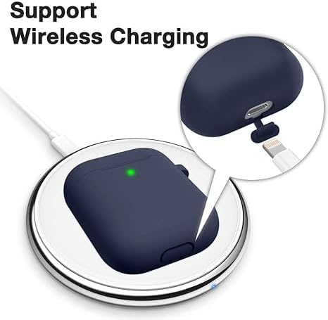 Soft Silicone Protective Case Cover for AirPods 2 & 1 | Front LED Visible | Midnight Blue | Durable and Stylish Protection Image