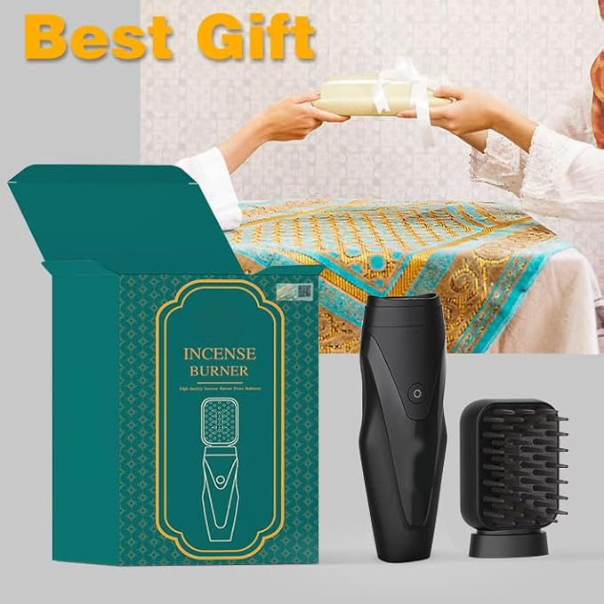 Electric Comb Incense Burner | Oud Arabic Comb Hair Bakhoor Burner for Aromatic Styling | Pink Image