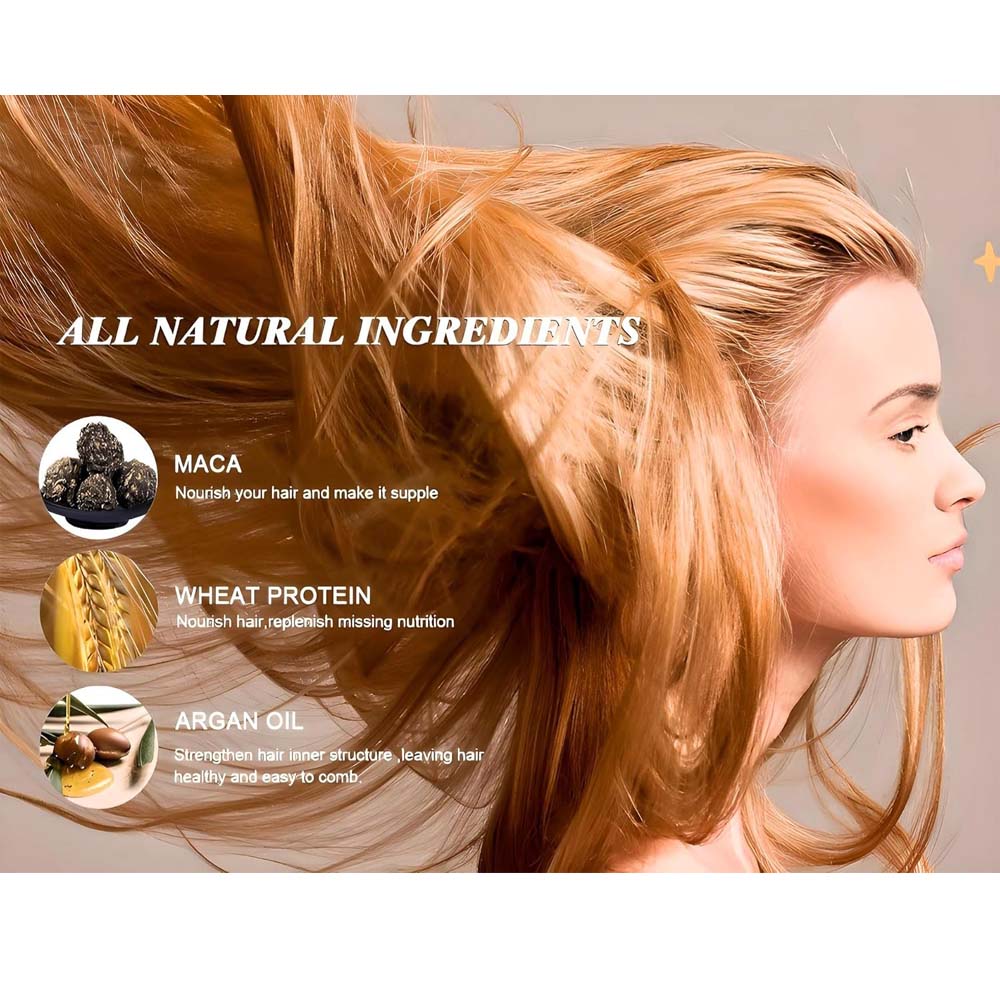 Karseell Hair Repair Set: Shampoo, Conditioner & Maca Collagen Mask with Argan Oil for dry, damaged hair. Restorative care. Image