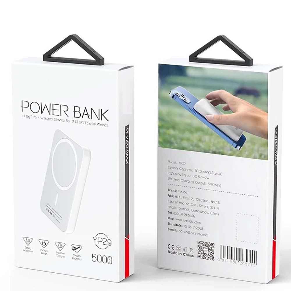 YP29 Magnetic Power Bank - 5000mAh Wireless Charger, Compact Portable Battery Pack for Phones, Compatible with MagSafe Image