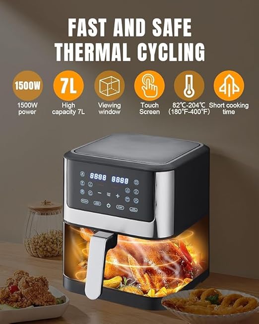 Smart Air Fryer – 1500W with Visible Cooking Window, Removable Basket, and Precise Timer & Temperature Control Image