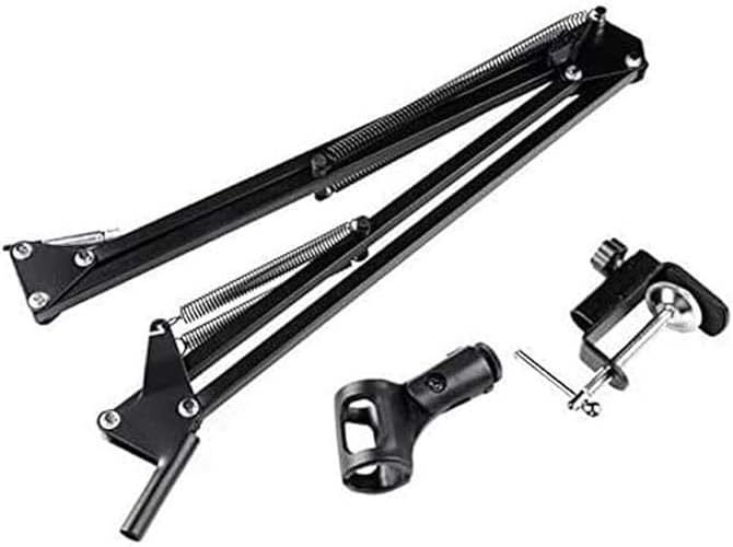 Professional Recording Microphone Stand | Black Suspension Scissor Arm for Dynamic and Condenser Mics | Stable and Adjustable Image