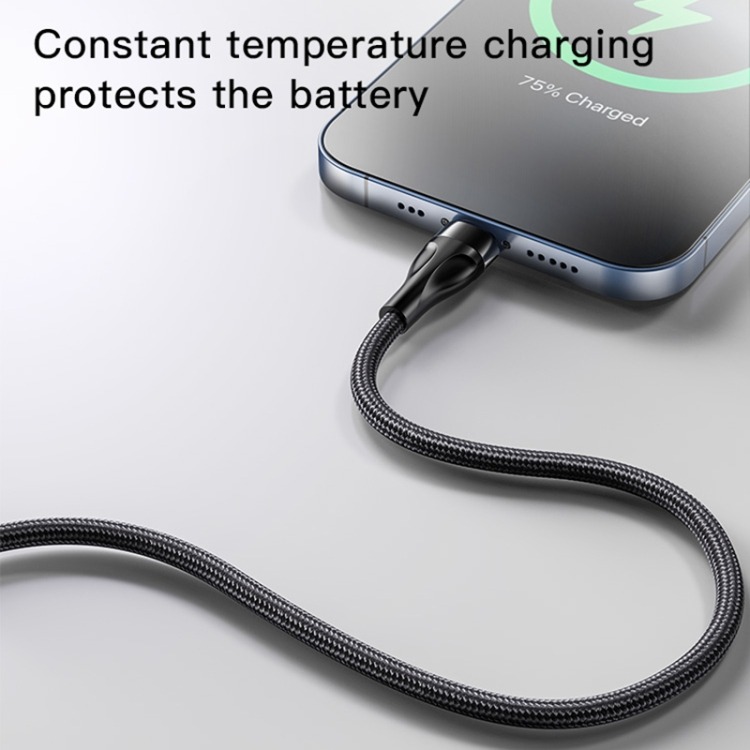 CA110 4-in-1 Type-C Data Cable – Multi-Device Charging Cable with 2 Type-C and 2 Lightning Connectors, 120cm Nylon Braided Fast Charger with Intelligent Constant Temperature Control, 20W 4A Output Image
