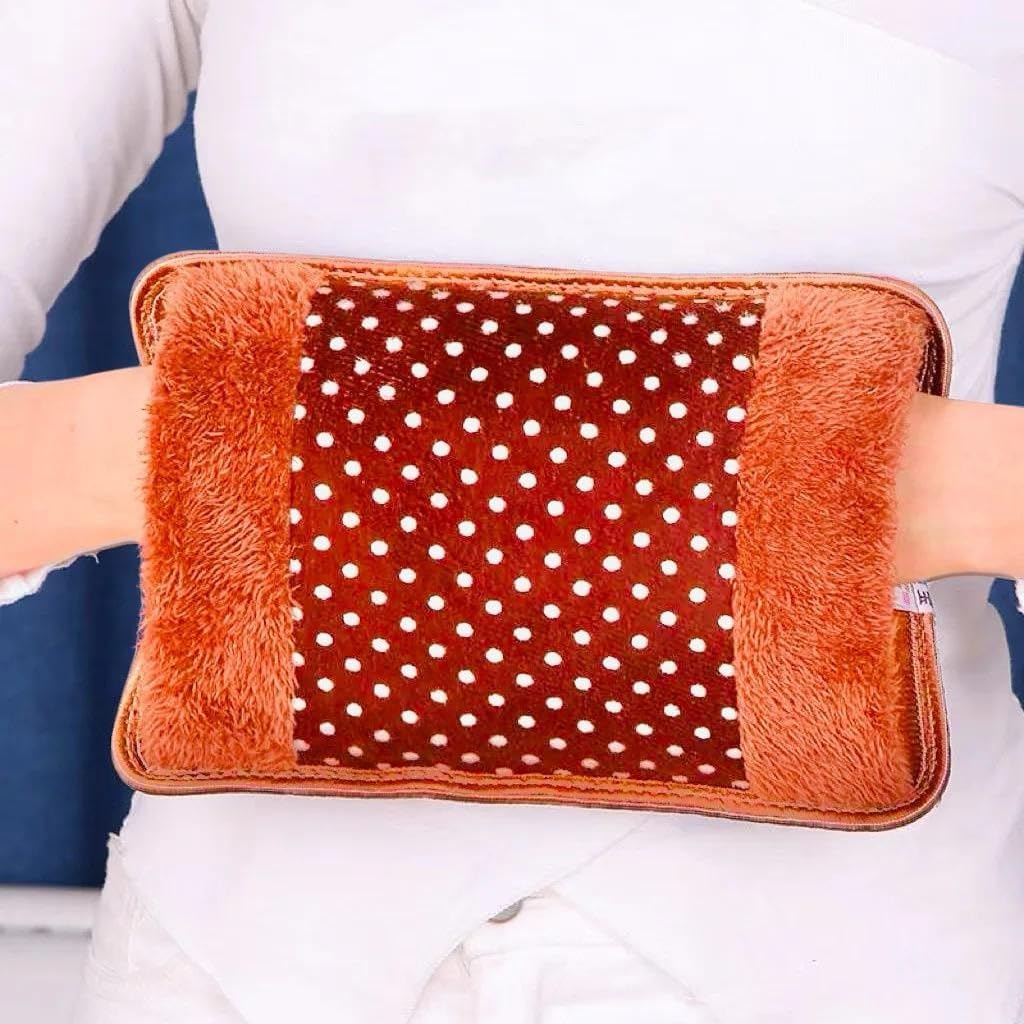 Rechargeable Electric Hot Water Bottle - Quick Heat in 15 Minutes, Portable & Effective for Muscle Pain Relief, Neck, Back, and Lumbar Pain, Warm Bed Companion - Soft, Durable, and Safe with 5-8 Hours Heat Retention Image