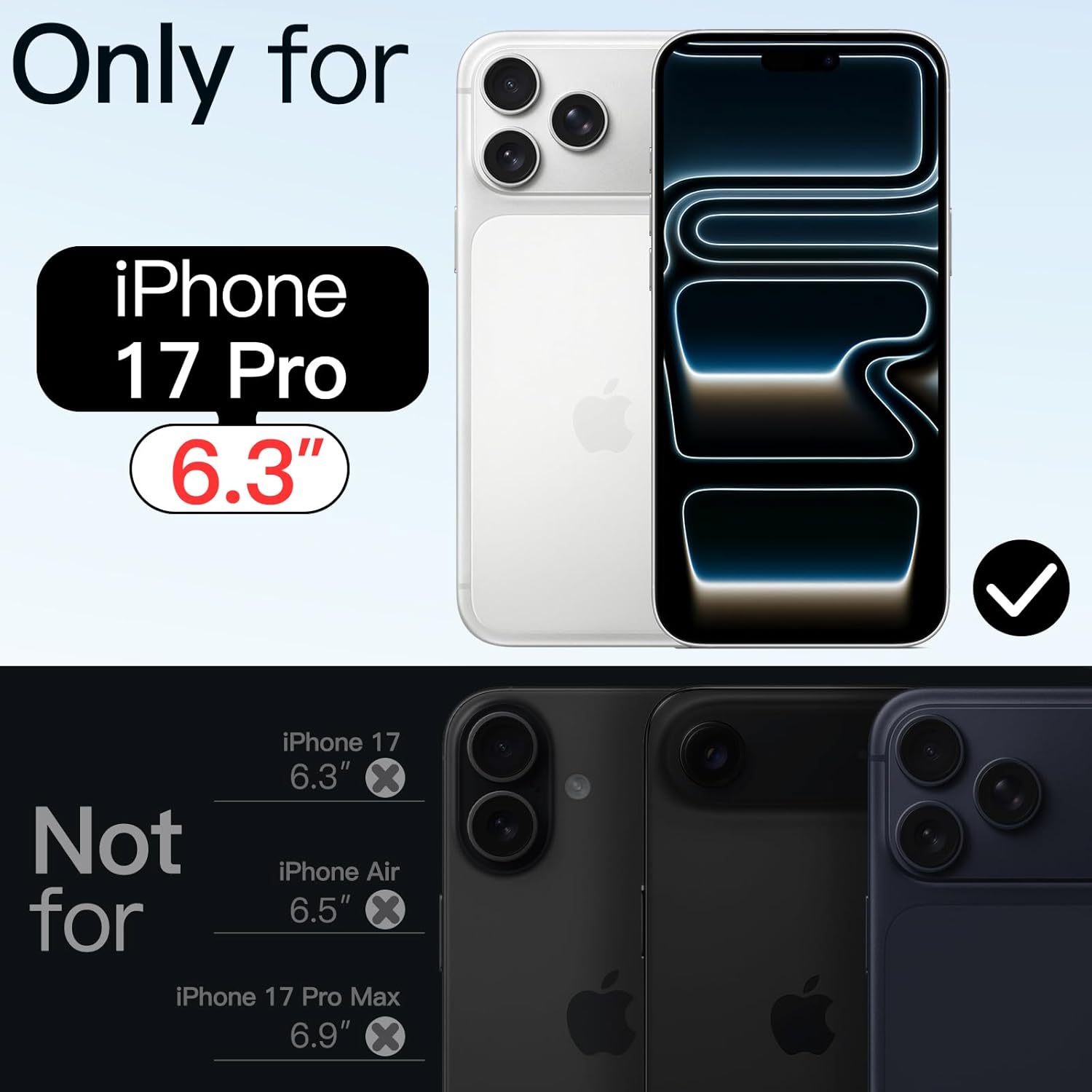 Magnetic Case for iPhone 17 Pro 6.3" - MagSafe Compatible, Shockproof Clear Bumper Cover, Anti-Scratch Back Protection Image