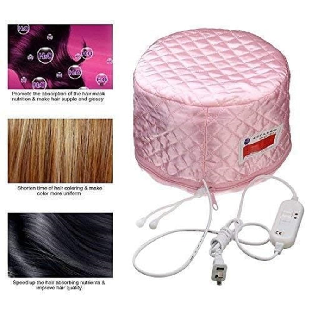 Thermal Hair Spa Cap for Nourishing & Heating | Spa Cap Steamer Hot Cap for Hair Care, Beauty Steamer, Portable Hair Steam Cap (Pink) Image