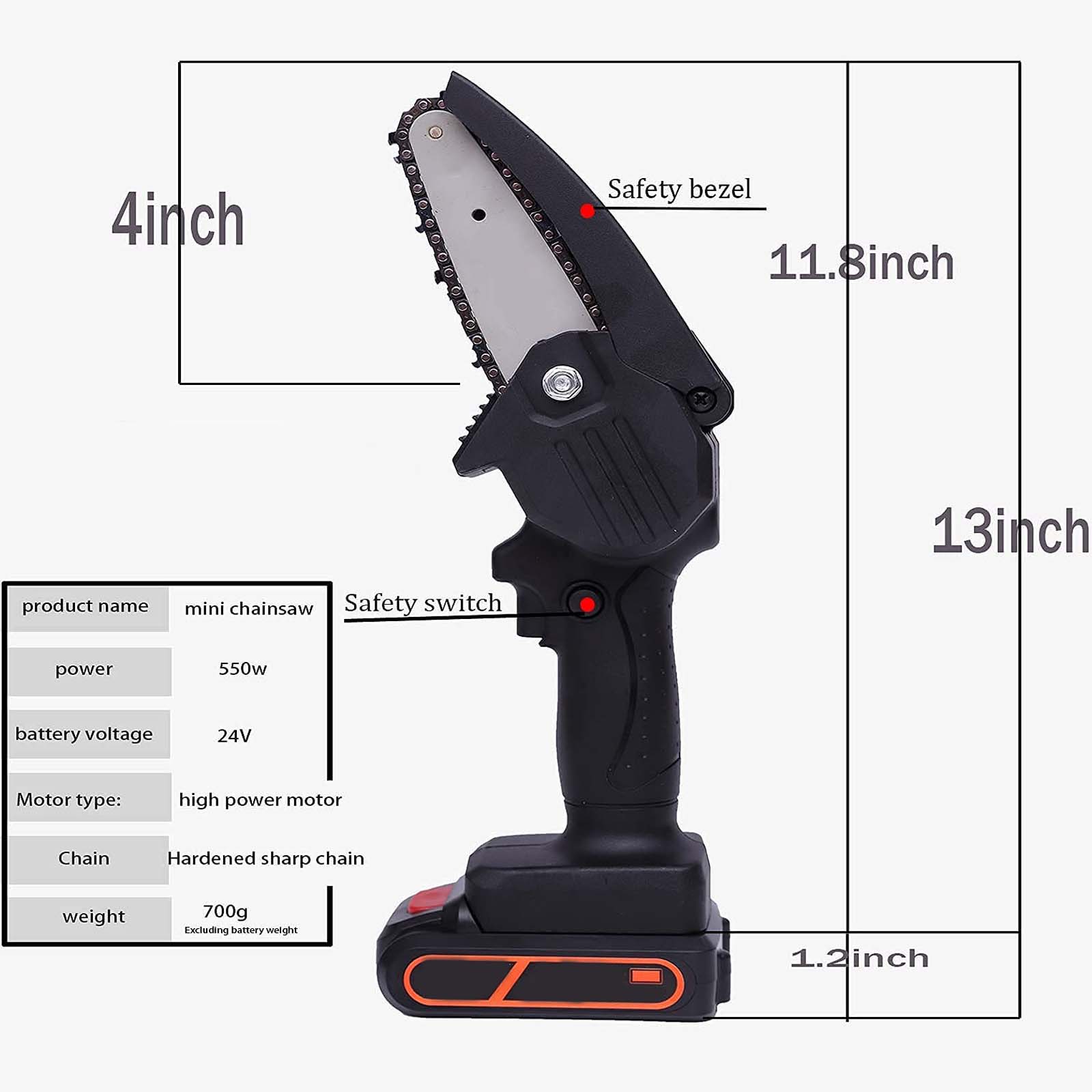 Brushless Cordless Chainsaw - Mini Electric Handheld Chainsaw with Safety Lock for Tree Branch Cutting Image
