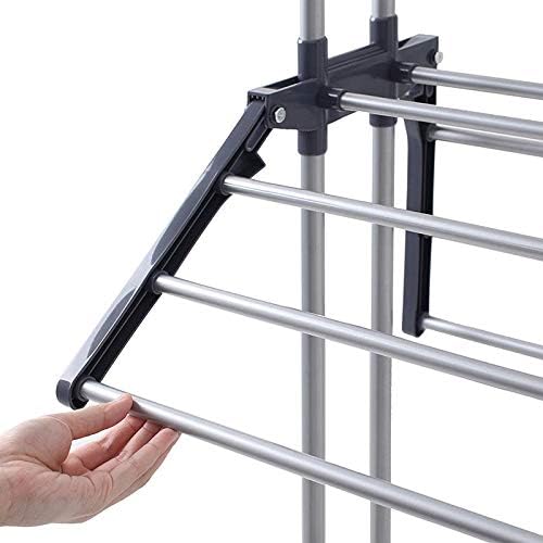 Foldable Rolling Laundry Drying Rack with Adjustable Shelves | Heavy-Duty Stainless Steel Rods | Compact Storage | 4-Tier Adjustable Height & Portable Design Image