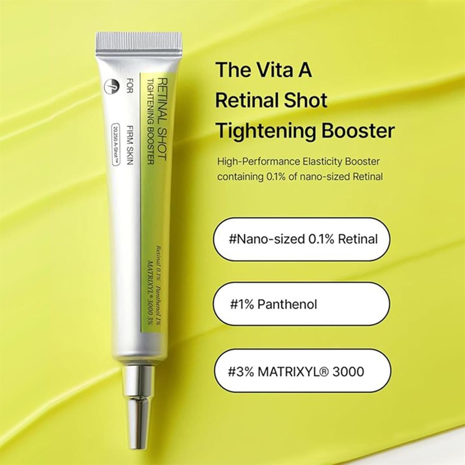 Vita A Retinal Shot Tightening Booster. Advanced retinal serum for deep wrinkles, firming & skin renewal. All skin types. Image
