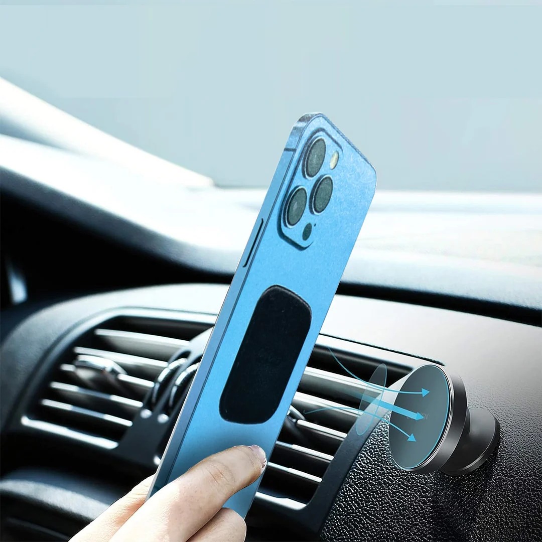GD-G030 2-in-1 Magnetic Phone Holder - Leather Stand & Car Mount with Strong Magnet for Smartphones Image