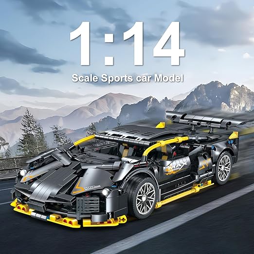 1215-Piece Sports Car Building Blocks | 1:14 Race Car Model Set | STEM Supercar Toy for Boys, Girls & Adults | Collectible Display, Engineering Kit Image