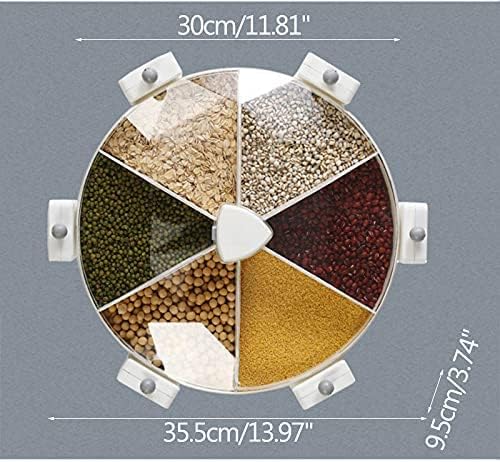 Wall-Mounted 6-Grid Dry Food Dispenser | Cereal, Rice, Candy, Coffee Bean, Snack, and Grain Storage Container Image