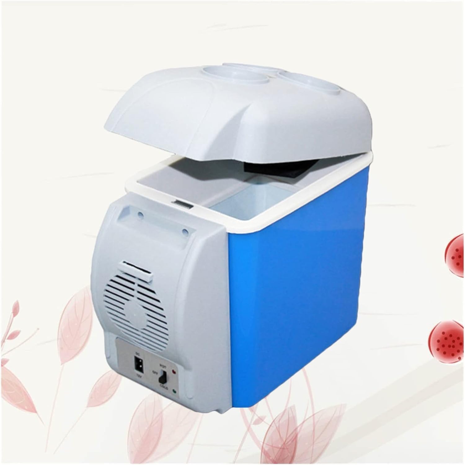 Compact 12V 7.5L Mini Car Fridge - Dual Cooler & Warmer Box | Portable Travel Refrigerator in Blue | Ideal for Road Trips, Camping & Outdoor Activities | 12V Car Compatible with Efficient Cooling & Warming Modes Image