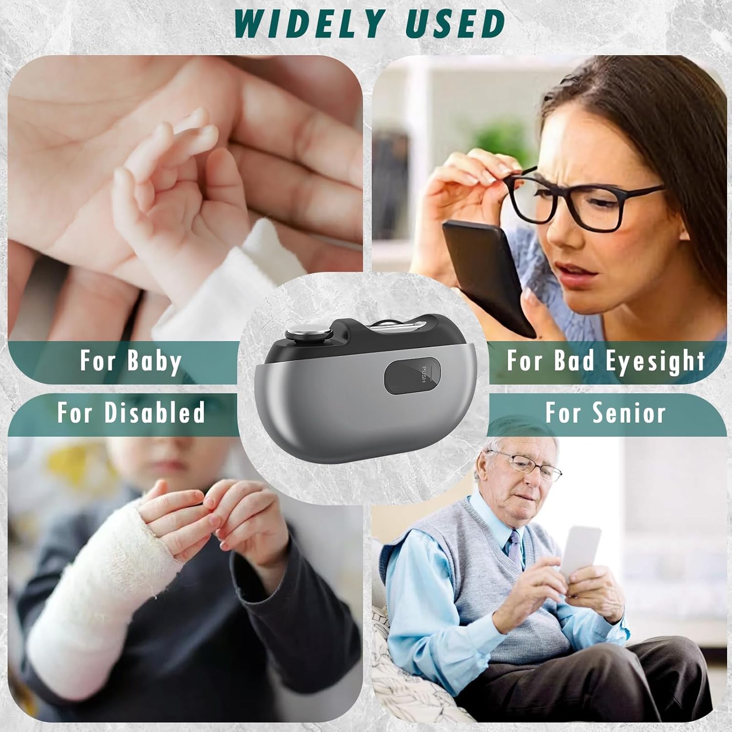 2-in-1 Electric Nail Clipper & File - USB Rechargeable Manicure/Pedicure Kit with LED Light, 2 Speeds for Professional Results Image