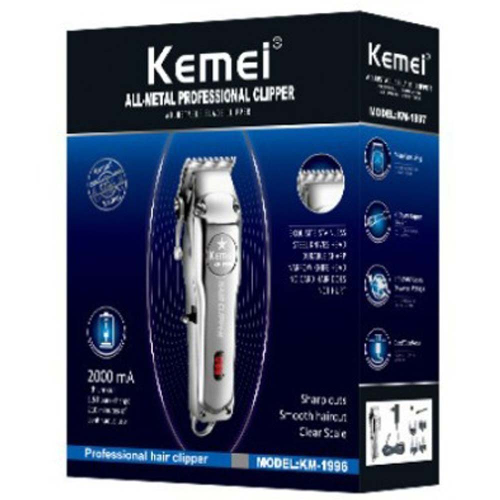 Kemei KM-1996 Professional Cordless Hair Clipper. Rechargeable electric hair cutting machine for home & salon use. Buy clipper. Image