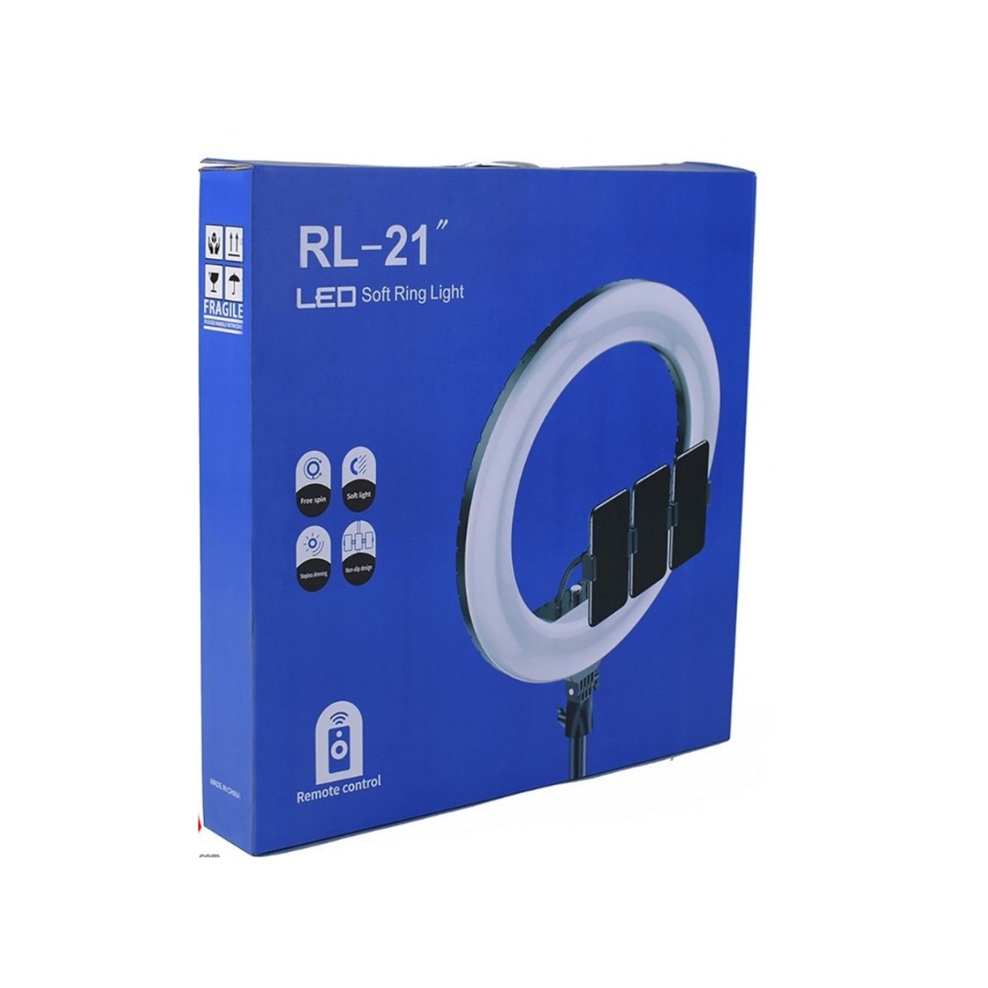 21-Inch Selfie Ring Light with Tripod Stand – Adjustable Photographic Lamp with 3 Mobile Holders Image