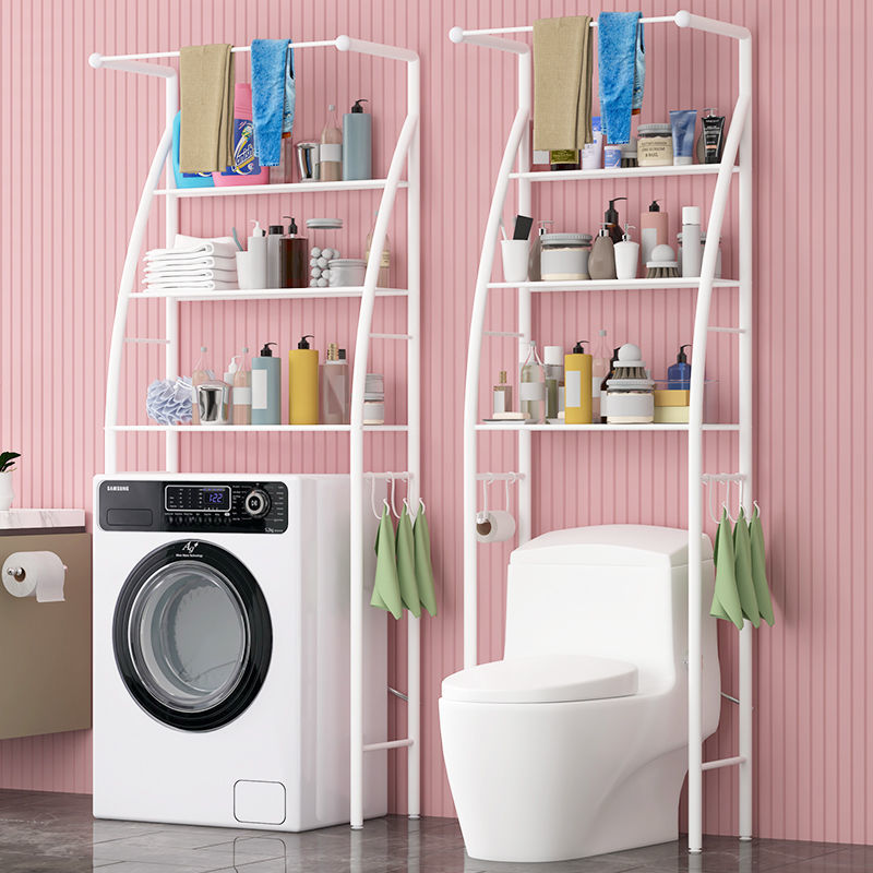 2/3 Layer Washing Machine Stand and Bathroom Storage Rack | Shelf with Towel Rack Image