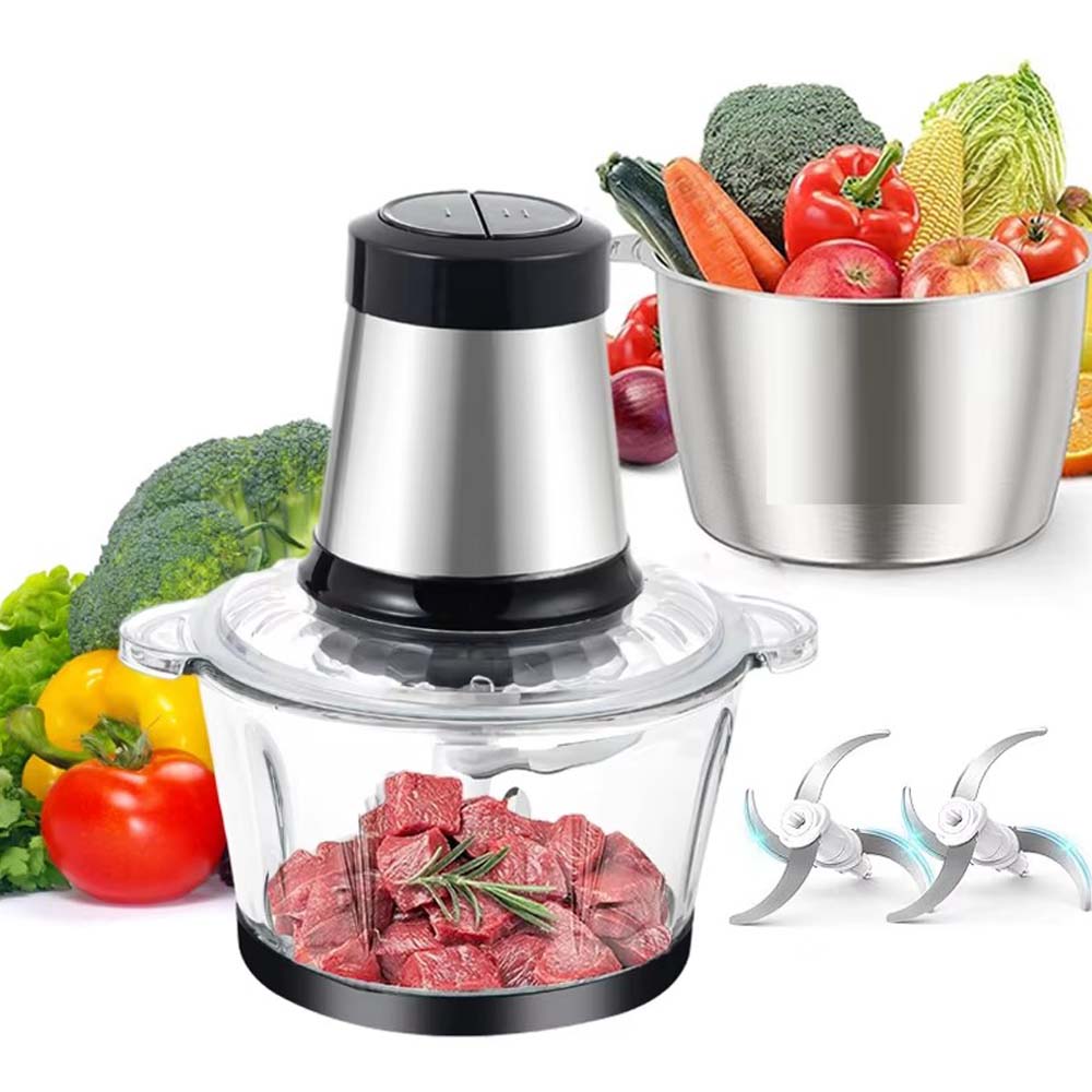 Stainless Steel Electric Blender & Meat Grinder - Portable Multifunction Food Processor for Kitchen, Safe & Low-Noise Image