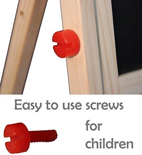 Kids Writing Board | Portable Double-Sided Wooden Easel with Whiteboard & Chalkboard | Height Adjustable Drawing Stand for Learning Image