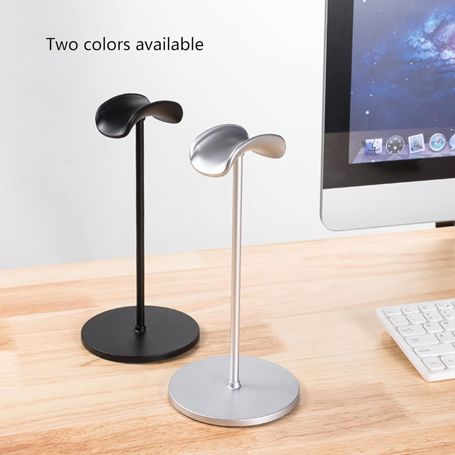 Universal Headphone Stand - Aluminum Holder with Stable Base for All Headset Sizes, Desk Organizer for Gaming & Studio Use (Multi-Colour) Image
