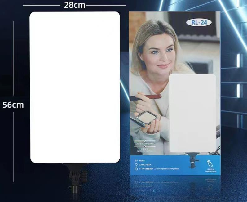 Rl-24 24-Inch Portable LED Photo Fill Light | Studio Lighting for Video Recording, Streaming, Filming, and Photoshoots with Adjustable Brightness and Color Image