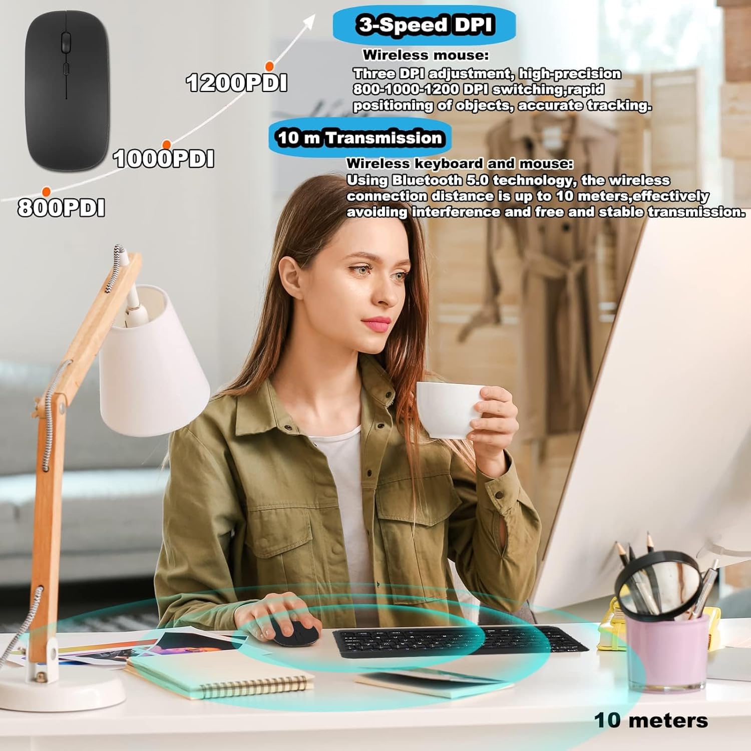 Ultra-Slim Bluetooth Keyboard & Mouse Combo - Rechargeable Wireless Set for Windows, Android, iOS, iPad, PC & Laptop Image