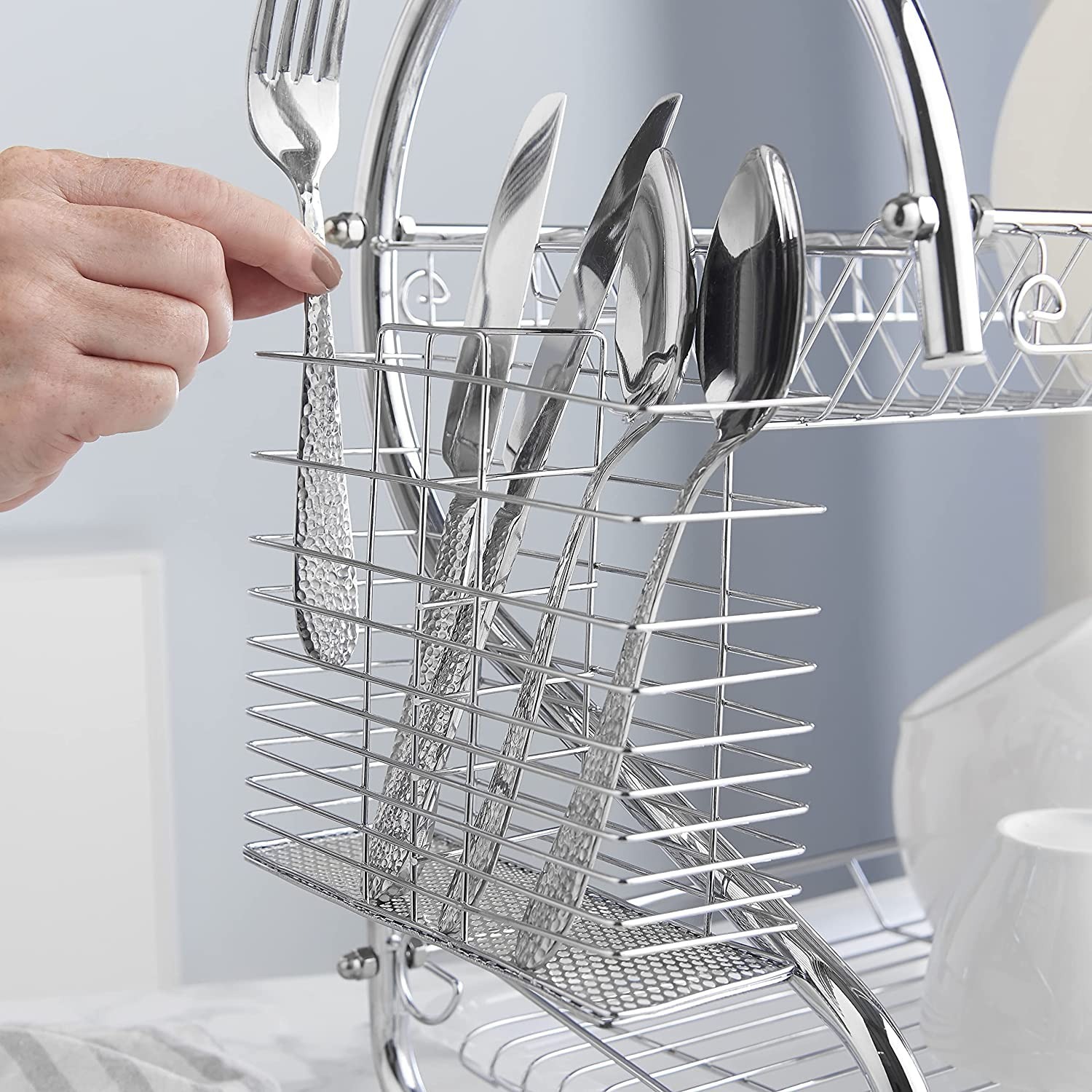 New Arrival 2-Layer Kitchen Dish Rack | Stainless Steel Dish Drainer & Plate Holder Image