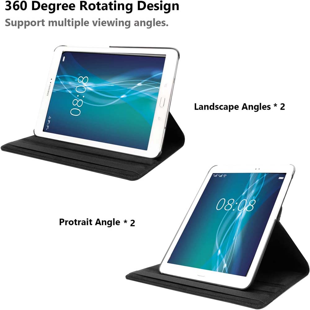 360° Rotating Stand Cover Compitable for Galaxy Tab A 7.0" 2016 Case -  SM-T280/T285, Full Protective PU Leather Case (Multi) Image