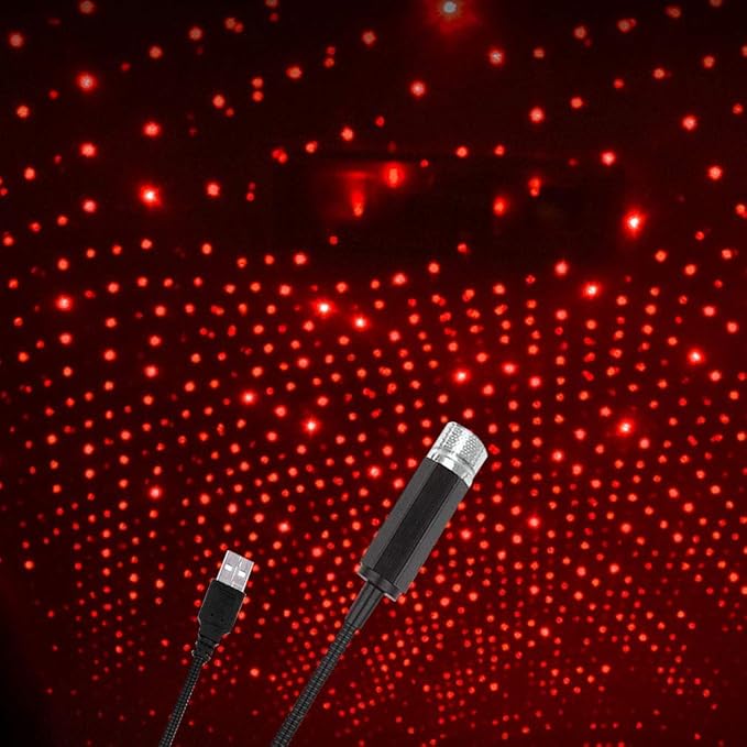 Portable Adjustable Romantic Rotating Head Star Atmosphere Decoration Projector | USB Night Light & Lamp for Car Interior, Home, Bedroom, Party, Camping, Walls, and Ceiling Image