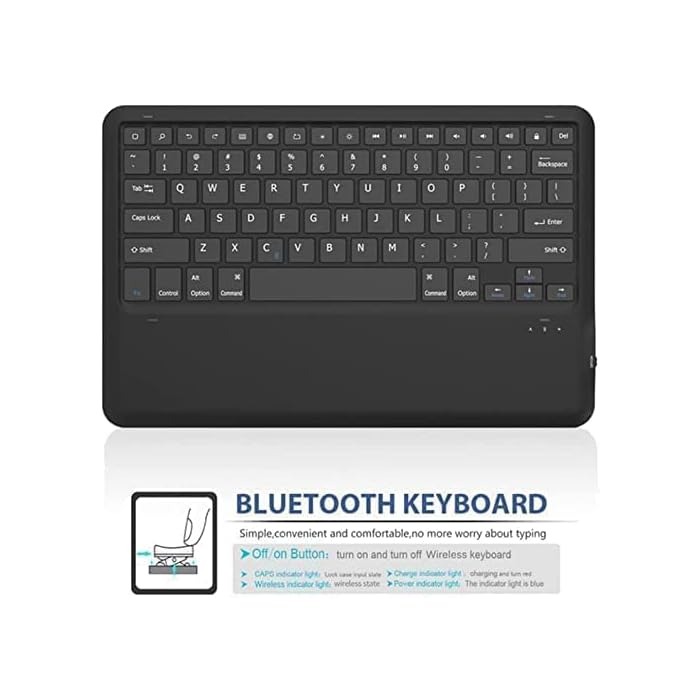 Keyboard Case Compatible with iPad Models | Ultra-Thin PU Leather Case | Wireless Detachable Keyboard | Pen Slot | Smart Arabic-English Keyboard Image