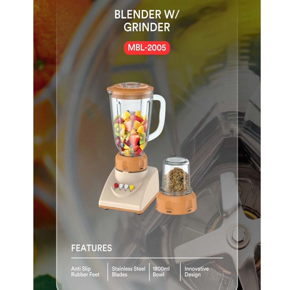 MBL-2005 Blender with Grinder - Commercial-Grade 2-in-1 Heavy Duty Blender & Food Processor Image