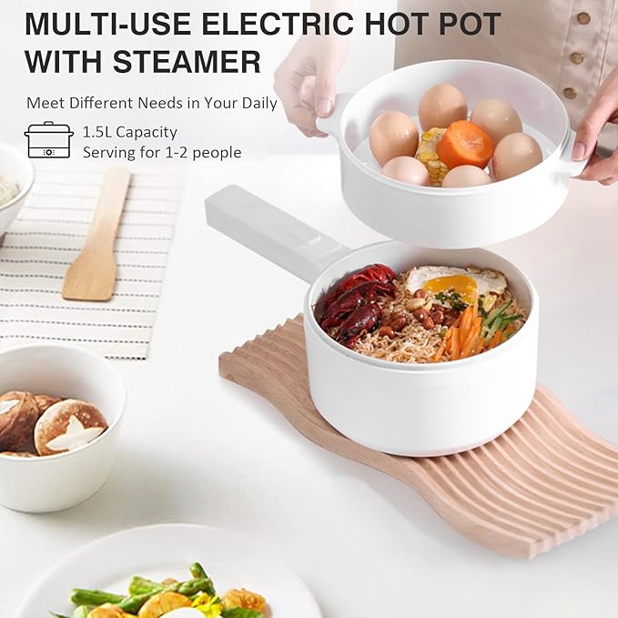 800W Mini Electric Cooker – Portable Hot Pot with Safety Features Image
